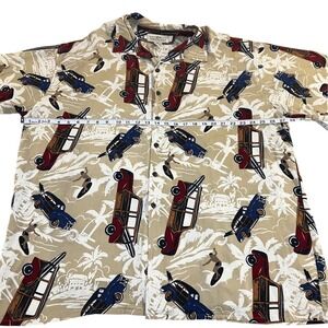 Vintage Mens XL Hawaiian Retro Surf Tropical Print ButtonUp Summer Lightweight